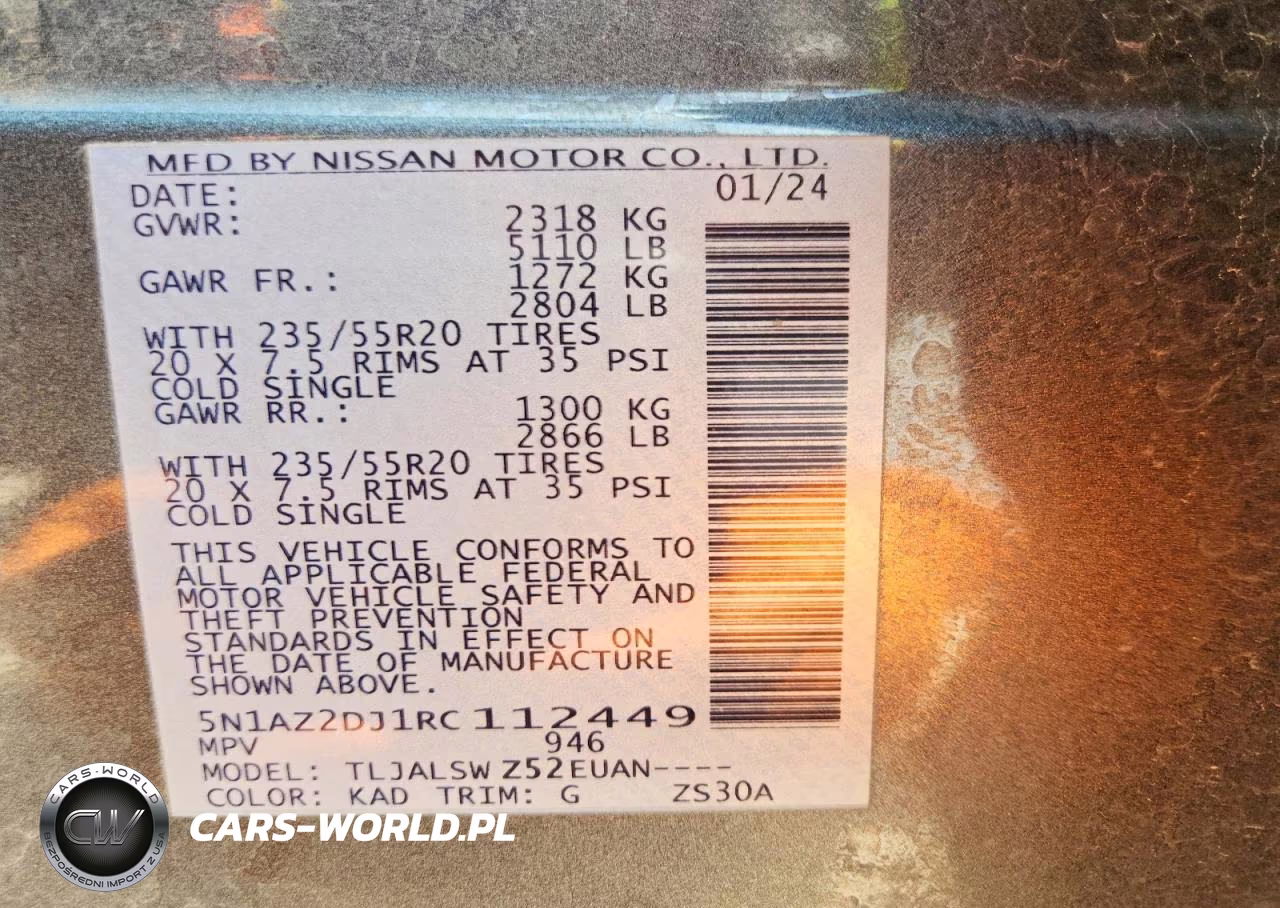2024 Nissan Murano Platinum VIN:5N1AZ2DJ1RC112449 - 14