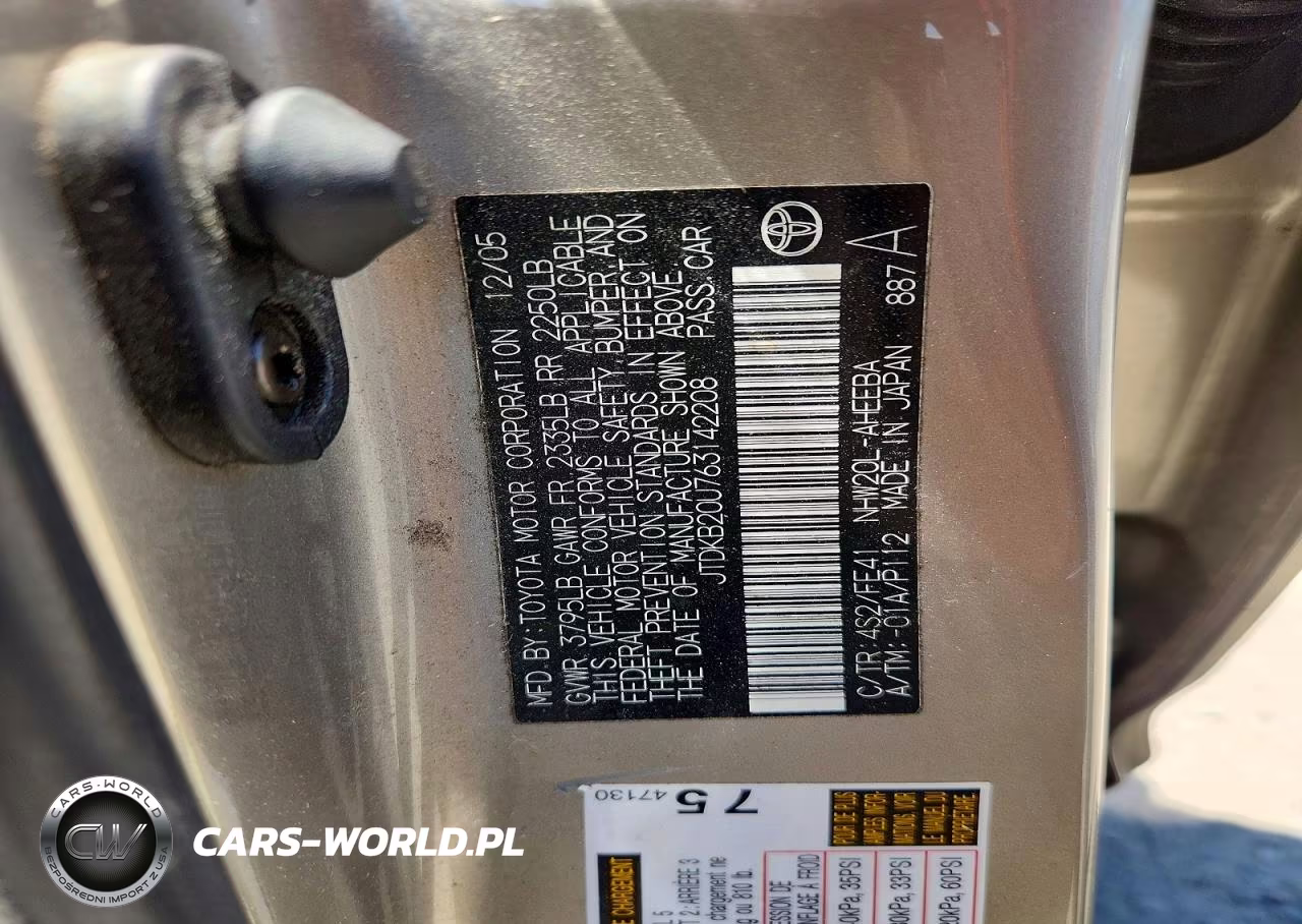 2006 Toyota Prius Base VIN:JTDKB20U763142208 - 12