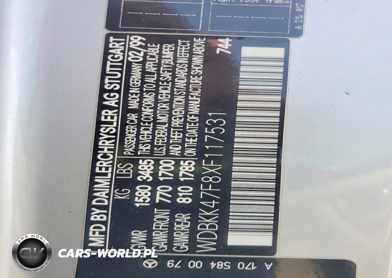 1999 Mercedes-Benz Slk 230 Kompressor VIN:WDBKK47F8XF117531 - 12