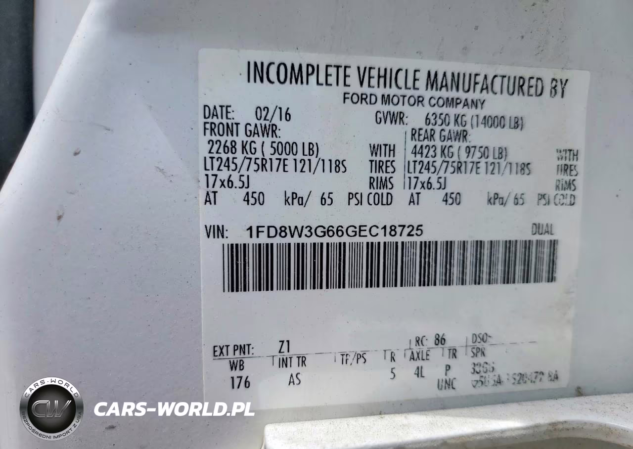 2016 Ford F350 Super Duty VIN:1FD8W3G66GEC18725 - 12