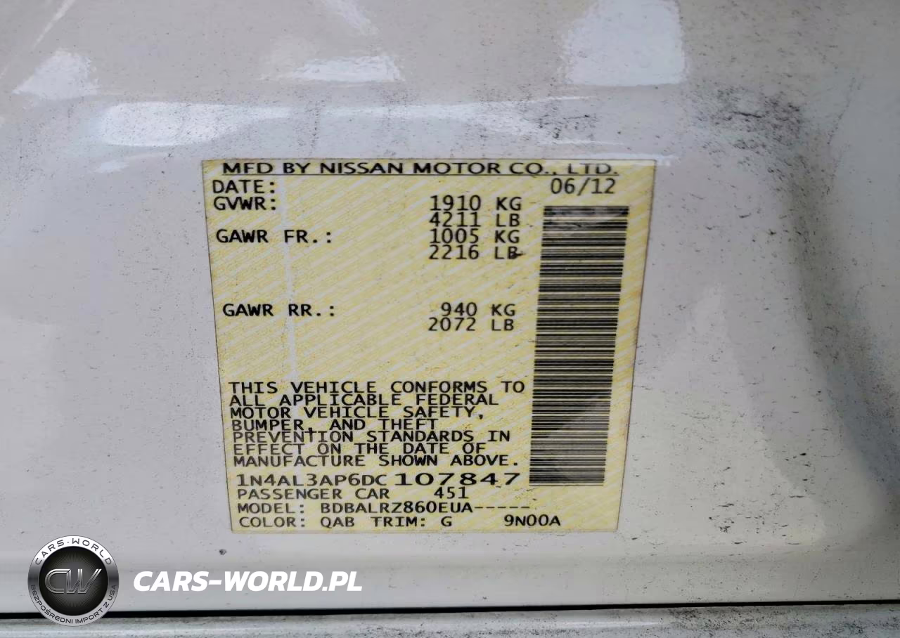 2013 Nissan Altima 2.5 VIN:1N4AL3AP6DC107847 - 12