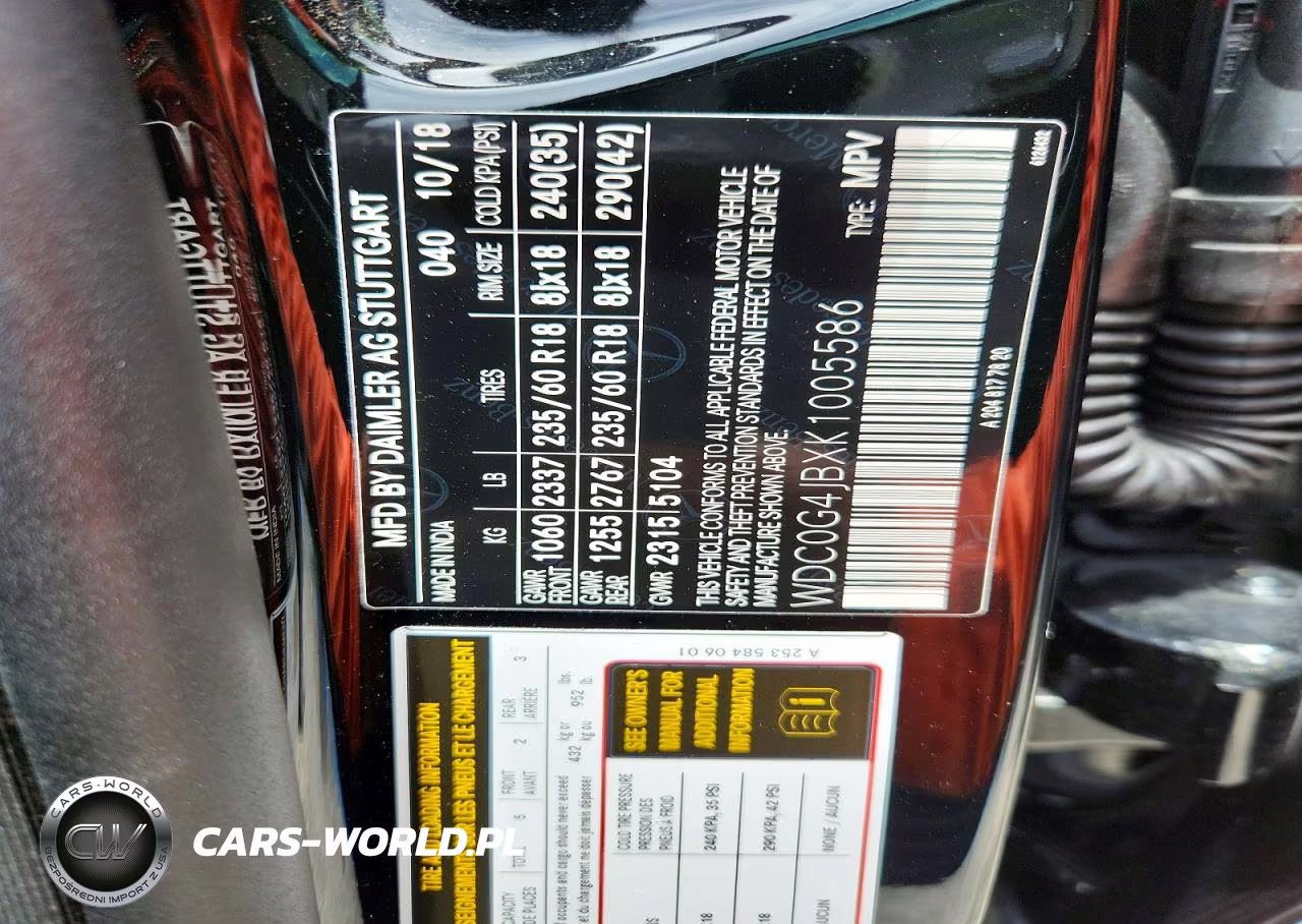 2019 Mercedes-Benz Glc 300 VIN:WDC0G4JBXK1005586 - 13