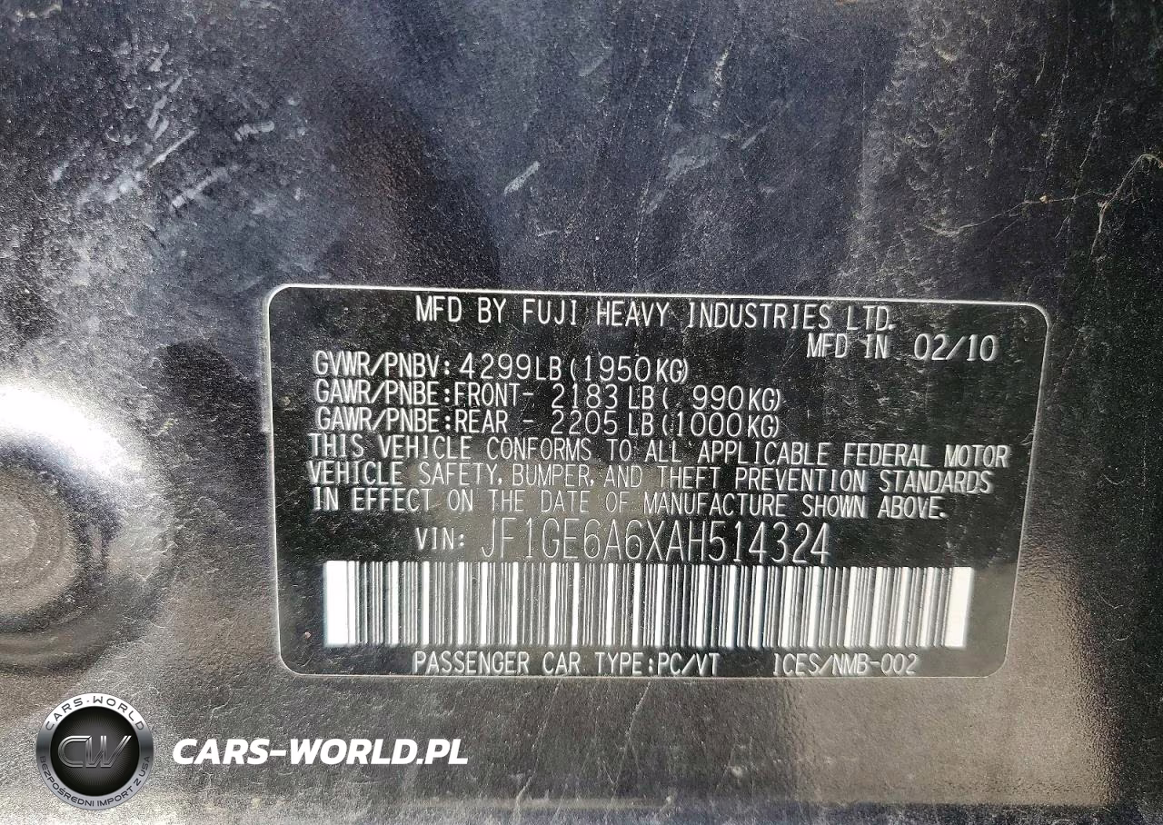 2010 Subaru Impreza 2.5I VIN:JF1GE6A6XAH514324 - 12