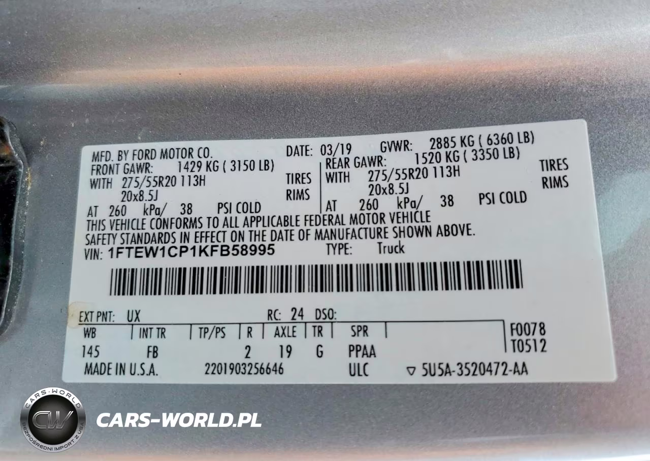 2019 Ford F150 Supercrew VIN:1FTEW1CP1KFB58995 - 12