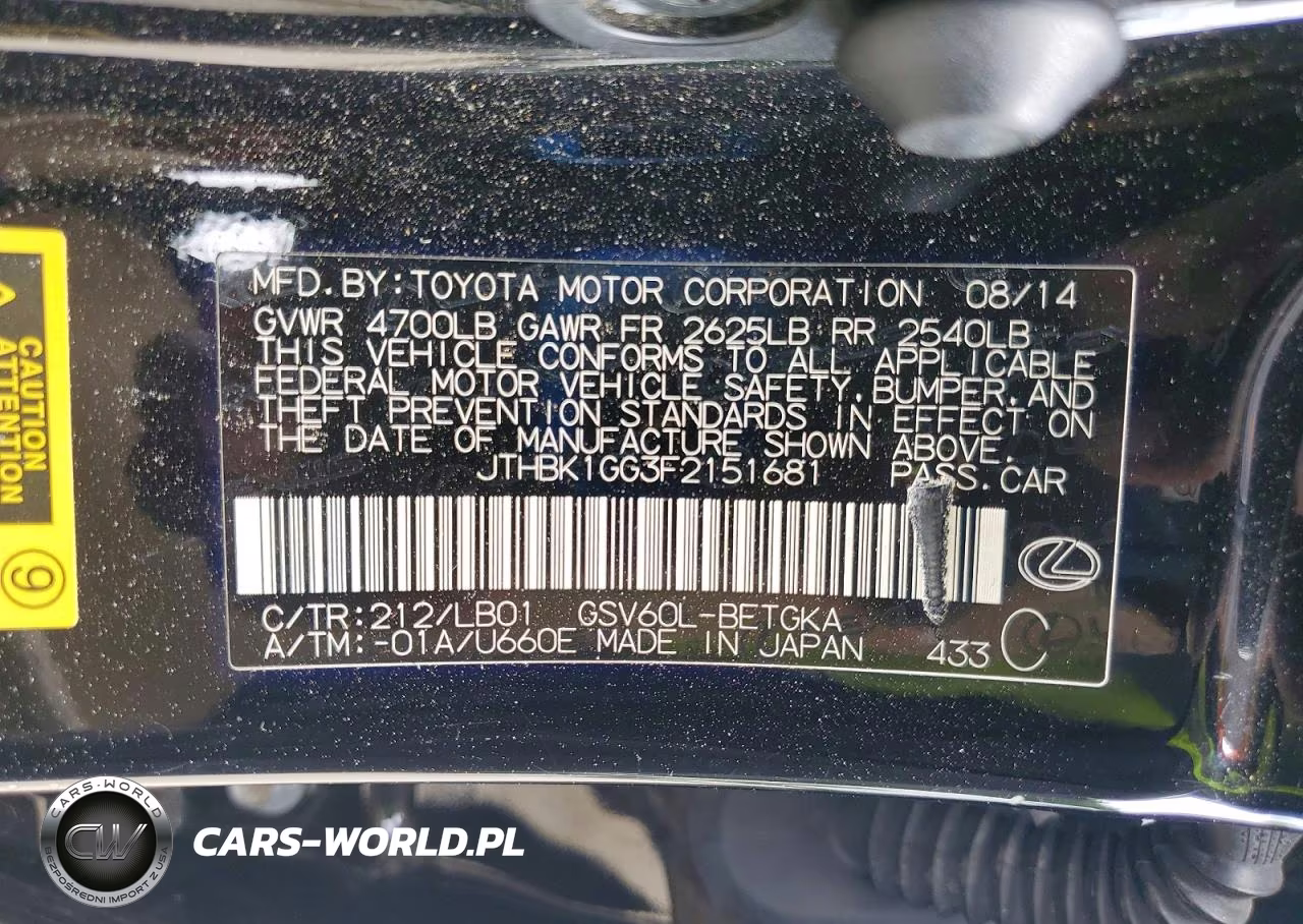 2015 Lexus Es 350 VIN:JTHBK1GG3F2151681 - 12