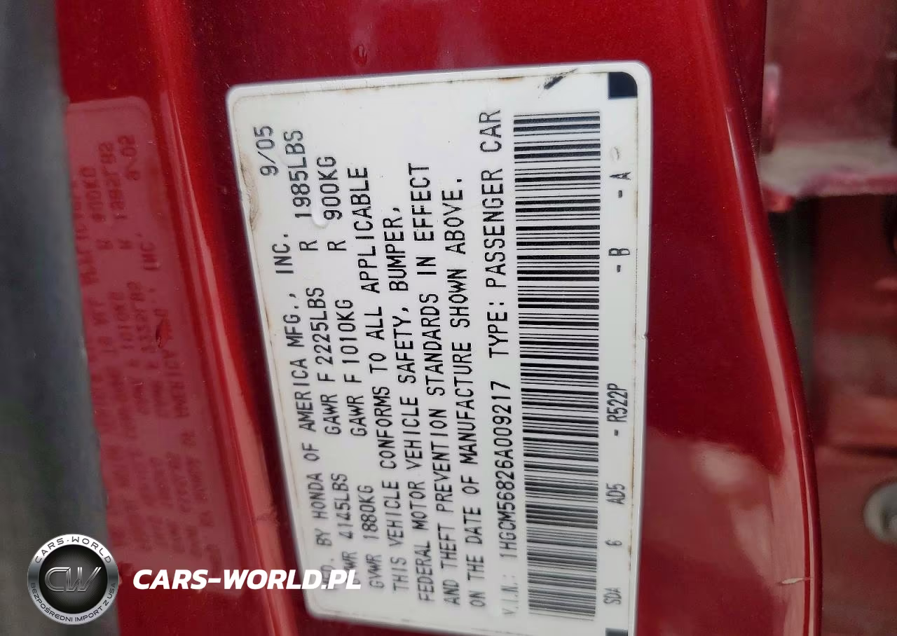 2006 Honda Accord Ex VIN:1HGCM56826A009217 - 12