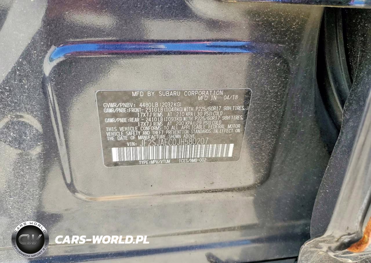 2018 Subaru Forester 2.5I Premium VIN:JF2SJAEC0JH580207 - 14