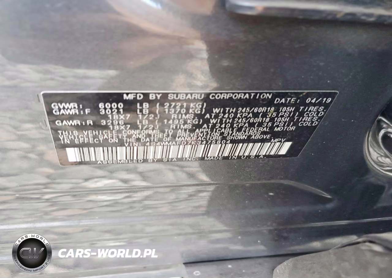 2019 Subaru Ascent Premium VIN:4S4WMAFD7K3475804 - 13