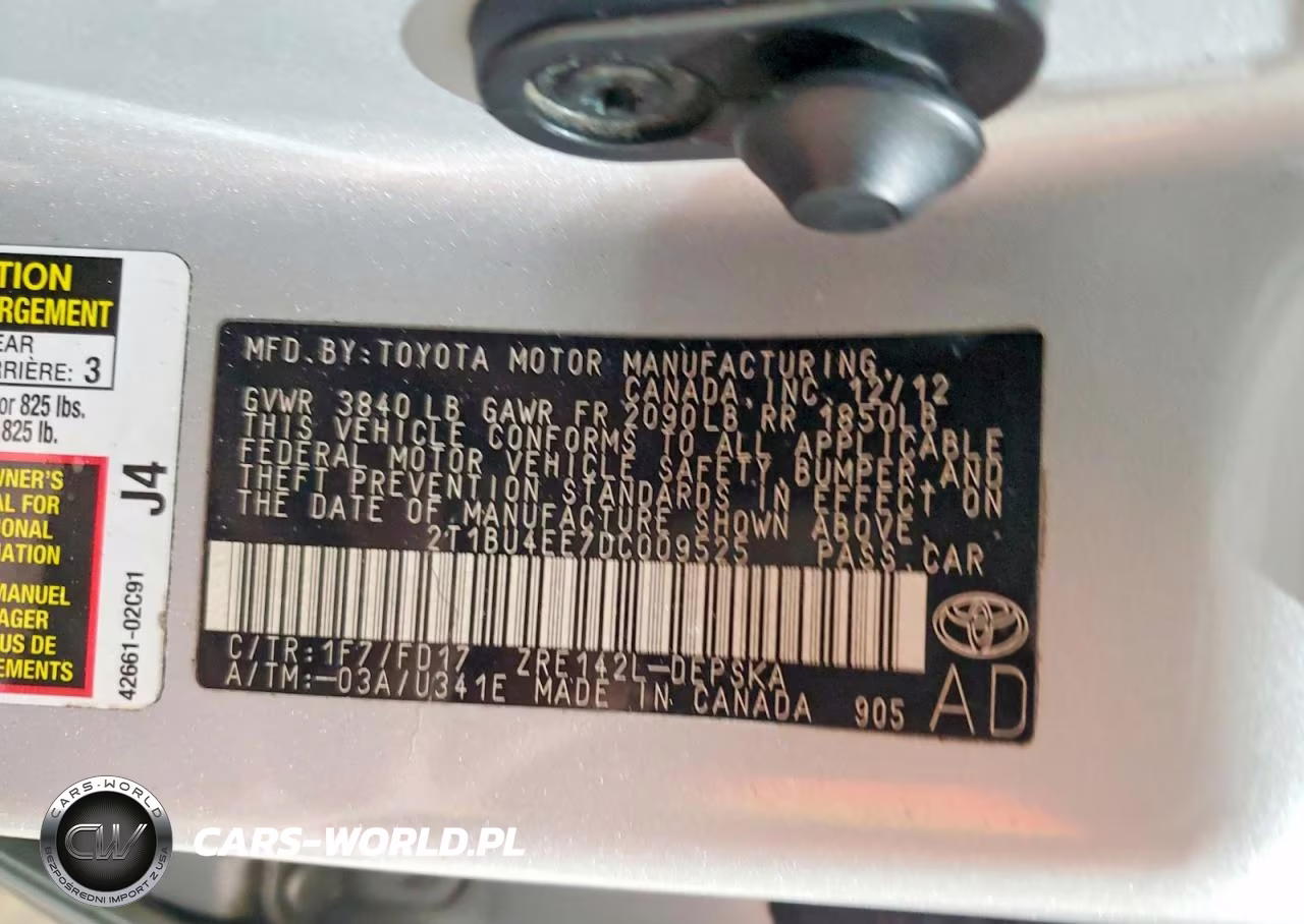 2013 Toyota Corolla S VIN:2T1BU4EE7DC009525 - 12