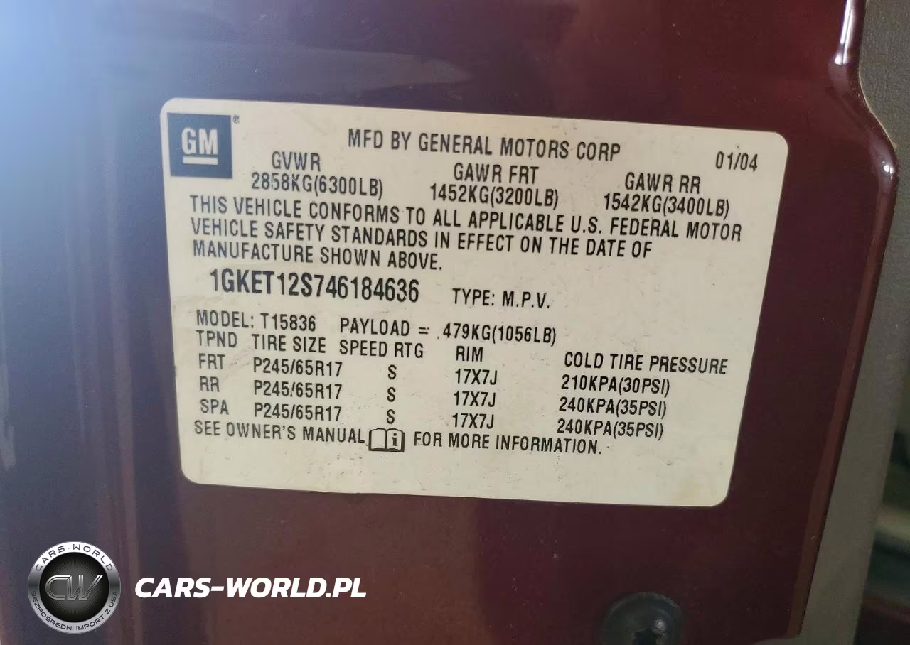 2004 GMC Envoy Xuv VIN:1GKET12S746184636 - 13