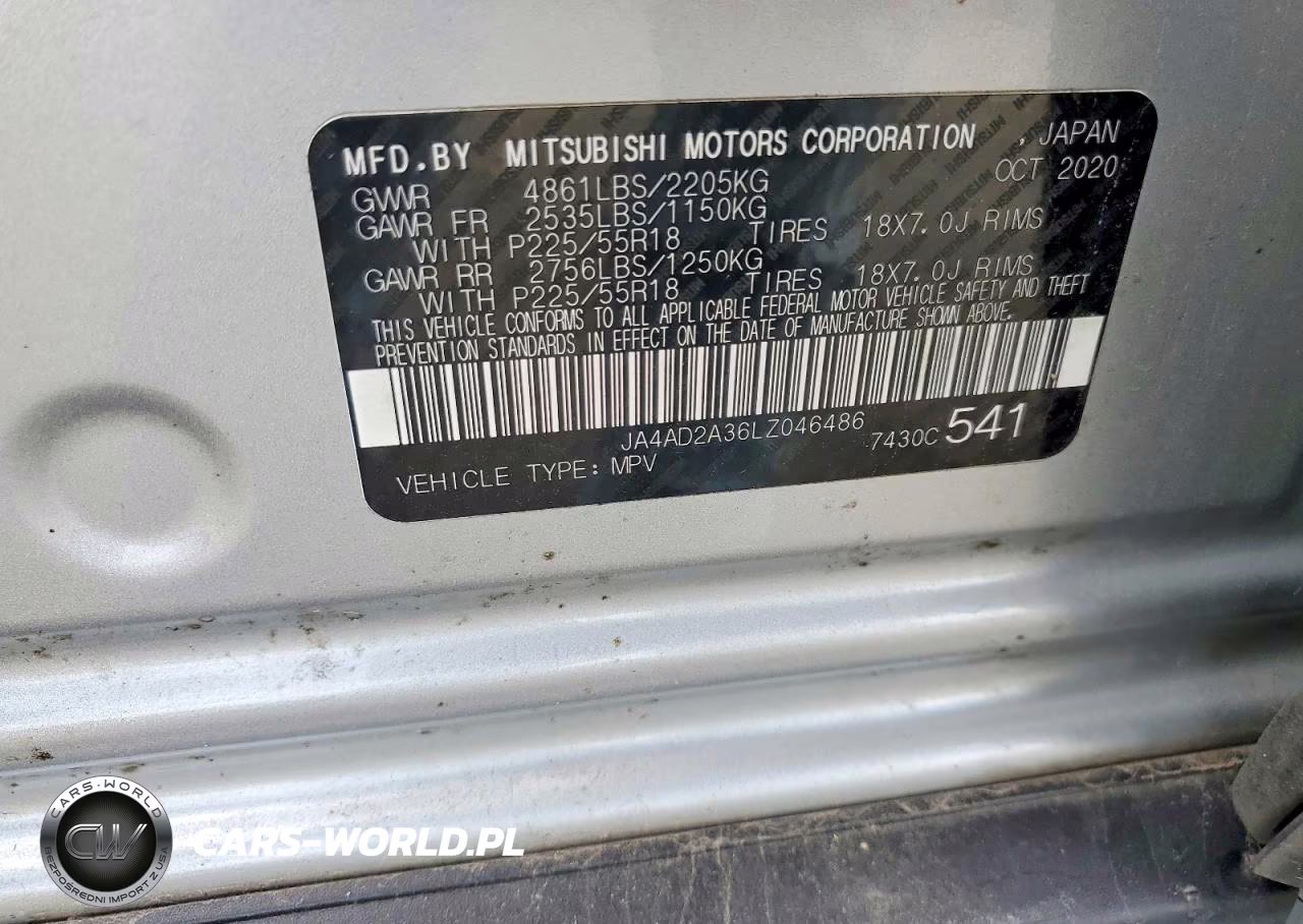 2020 Mitsubishi Outlander Es VIN:JA4AD2A36LZ046486 - 12