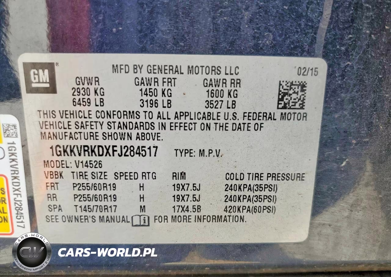 2015 GMC Acadia Slt-1 VIN:1GKKVRKDXFJ284517 - 14