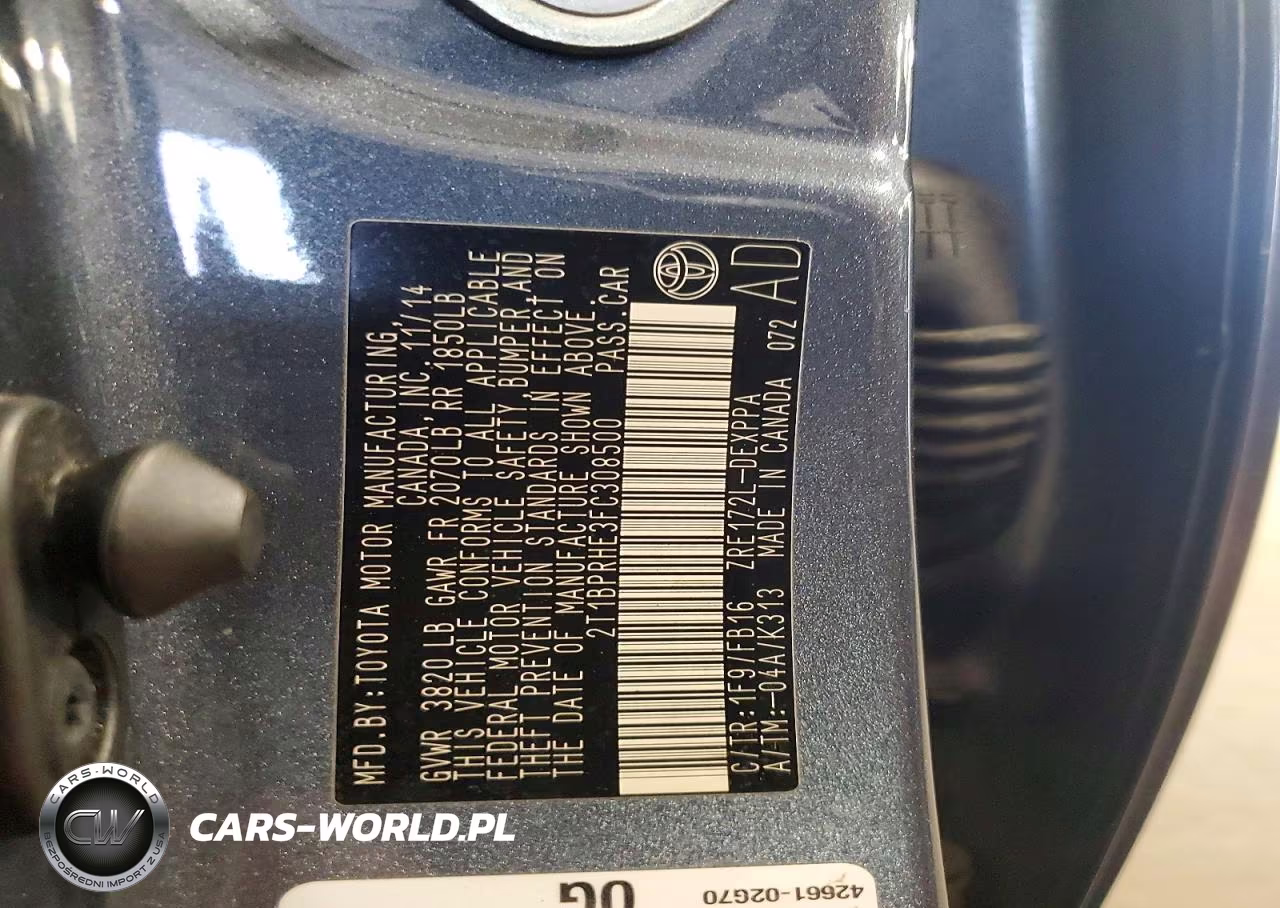 2015 Toyota Corolla Le Eco Plus VIN:2T1BPRHE3FC308500 - 12