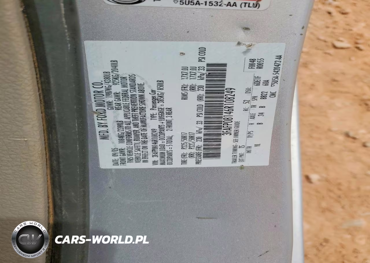 2006 Ford Fusion Sel VIN:3FAFP08146R108249 - 12