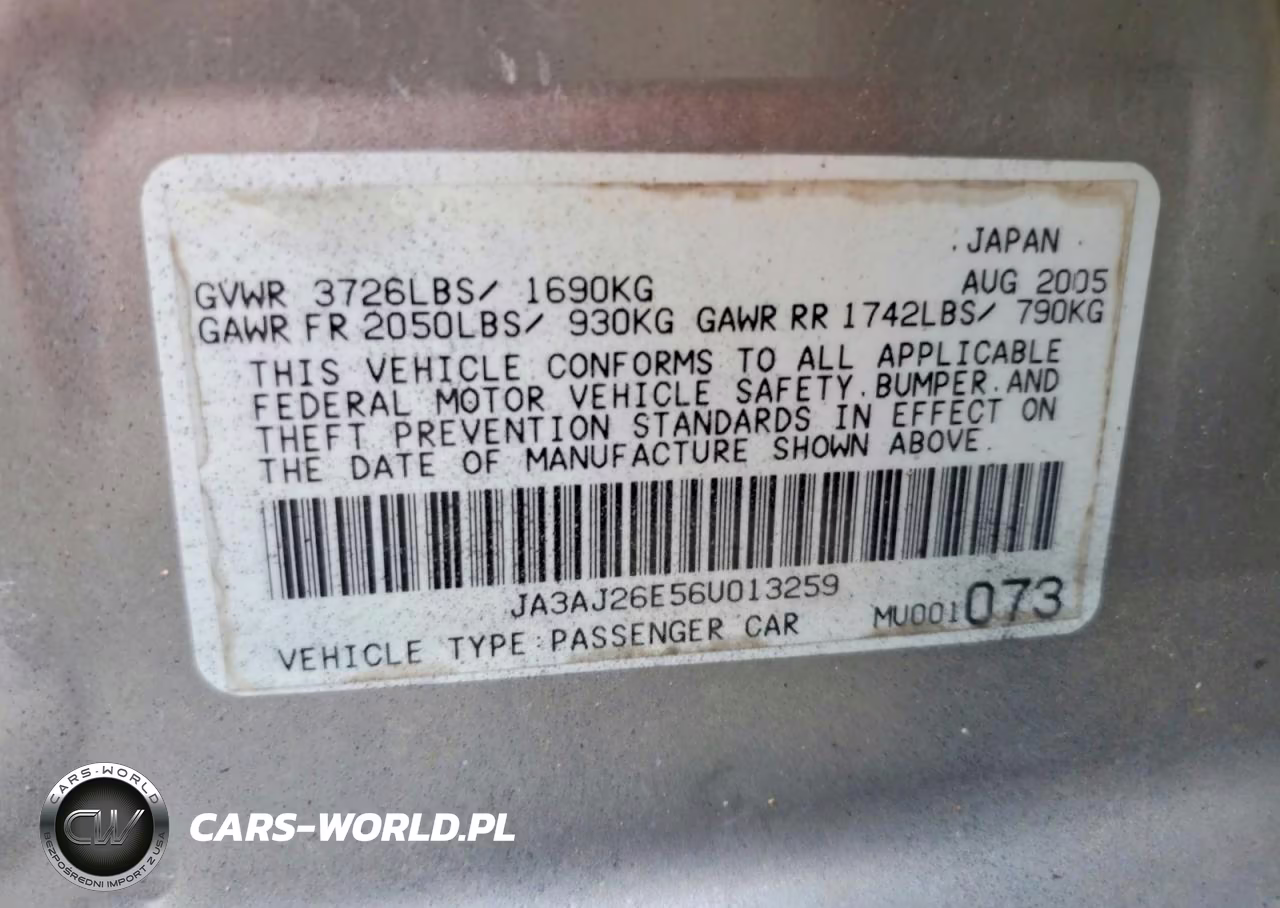 2006 Mitsubishi Lancer Es VIN:JA3AJ26E56U013259 - 12