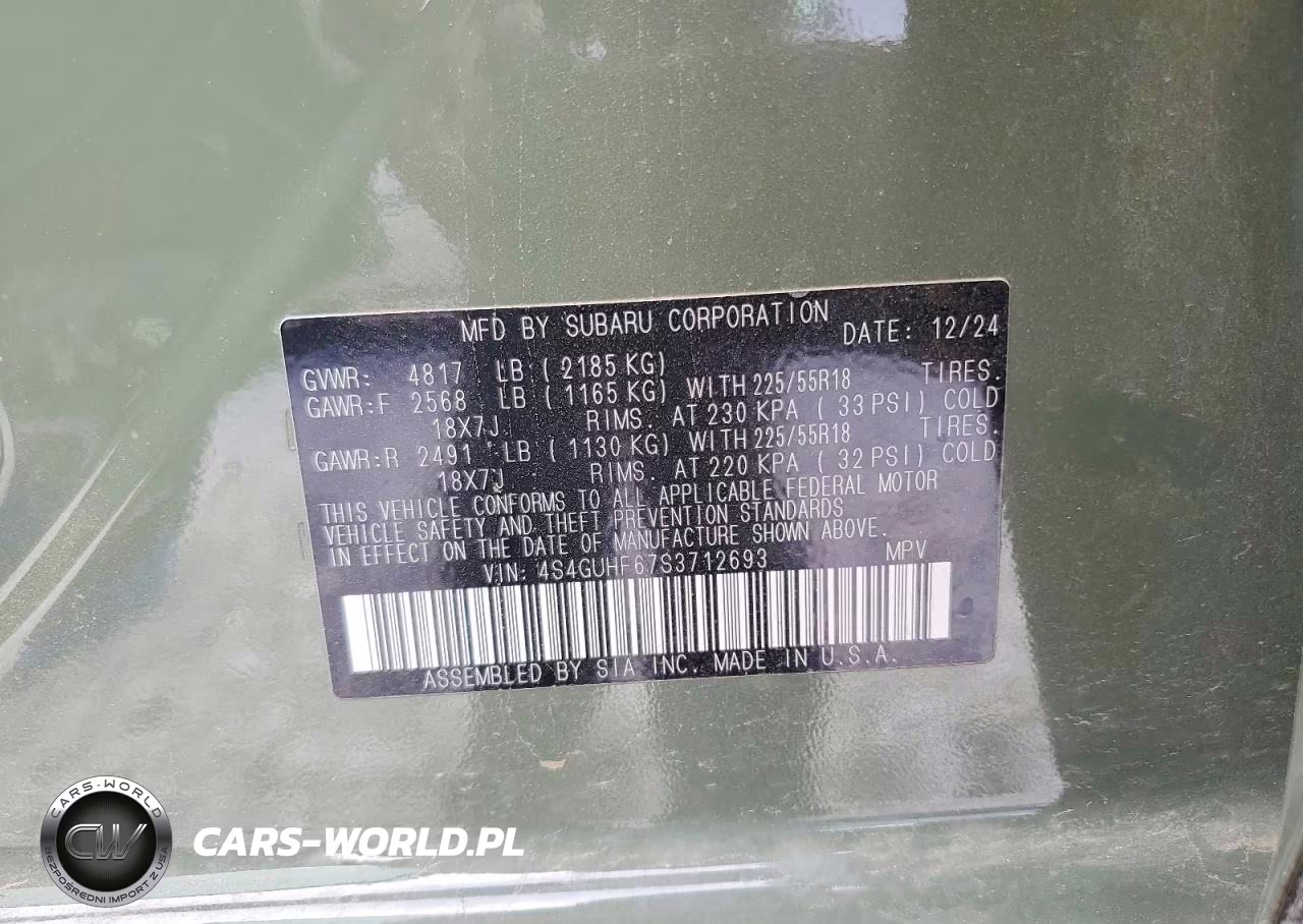 2025 Subaru Crosstrek Sport VIN:4S4GUHF67S3712693 - 13