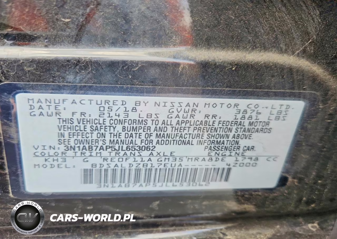 2018 Nissan Sentra Sv VIN:3N1AB7AP5JL653062 - 12