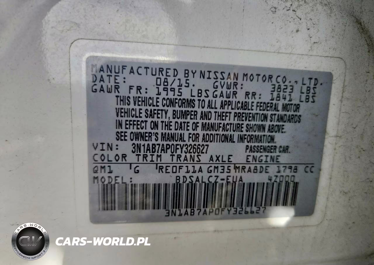 2015 Nissan Sentra S VIN:3N1AB7AP0FY326627 - 12