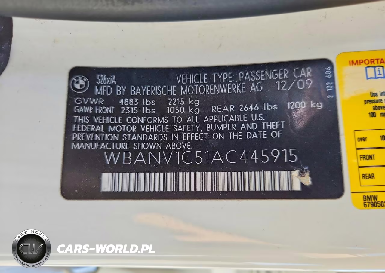 2010 BMW 528 Xi VIN:WBANV1C51AC445915 - 12