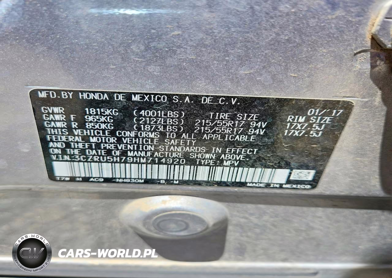 2017 Honda Hr-V Exl VIN:3CZRU5H79HM714920 - 14