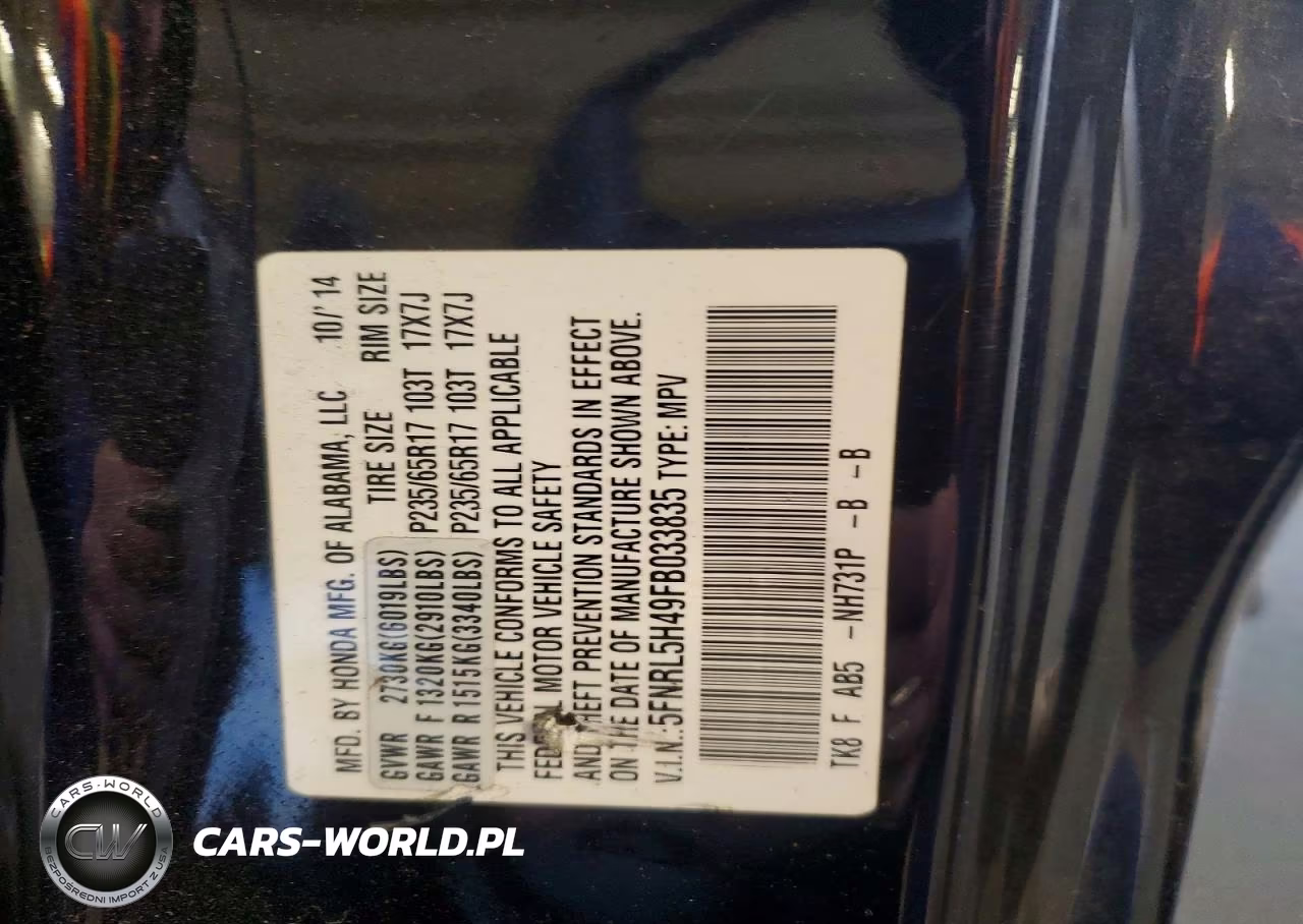2015 Honda Odyssey Ex VIN:5FNRL5H49FB033835 - 14