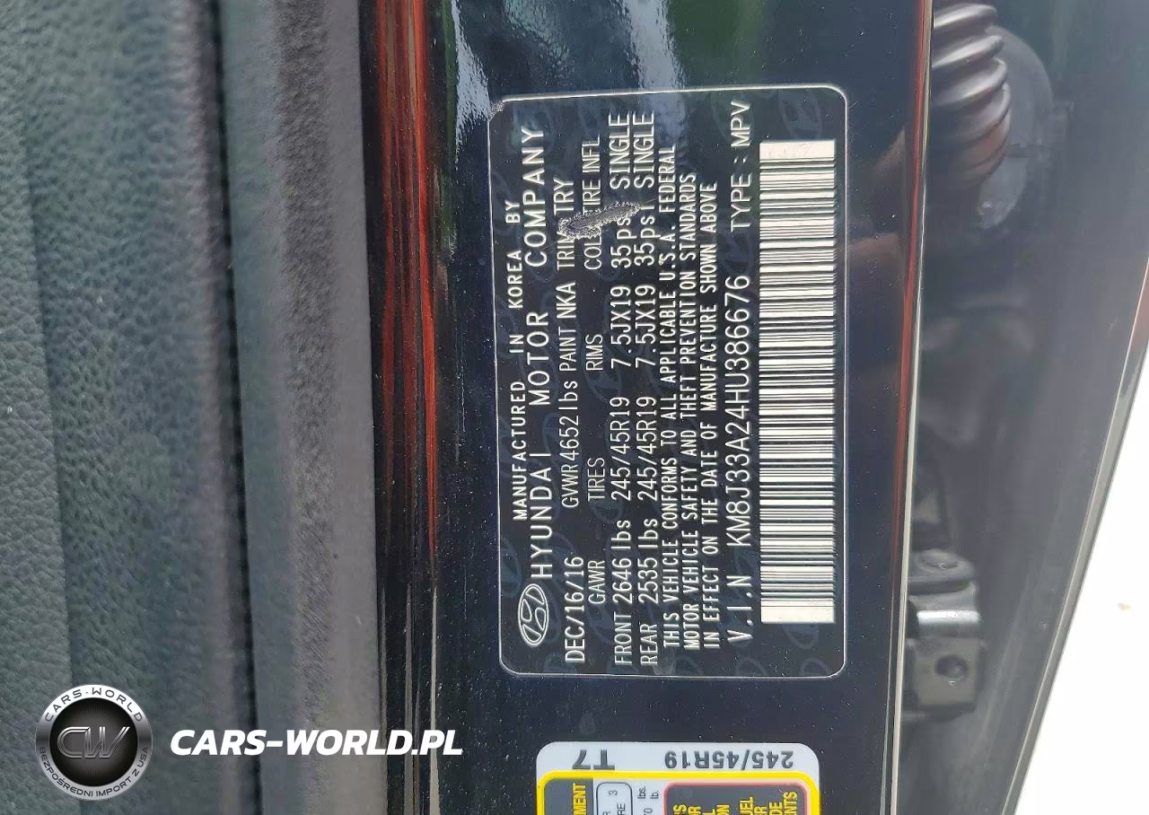 2017 Hyundai Tucson Limited VIN:KM8J33A24HU386676 - 13