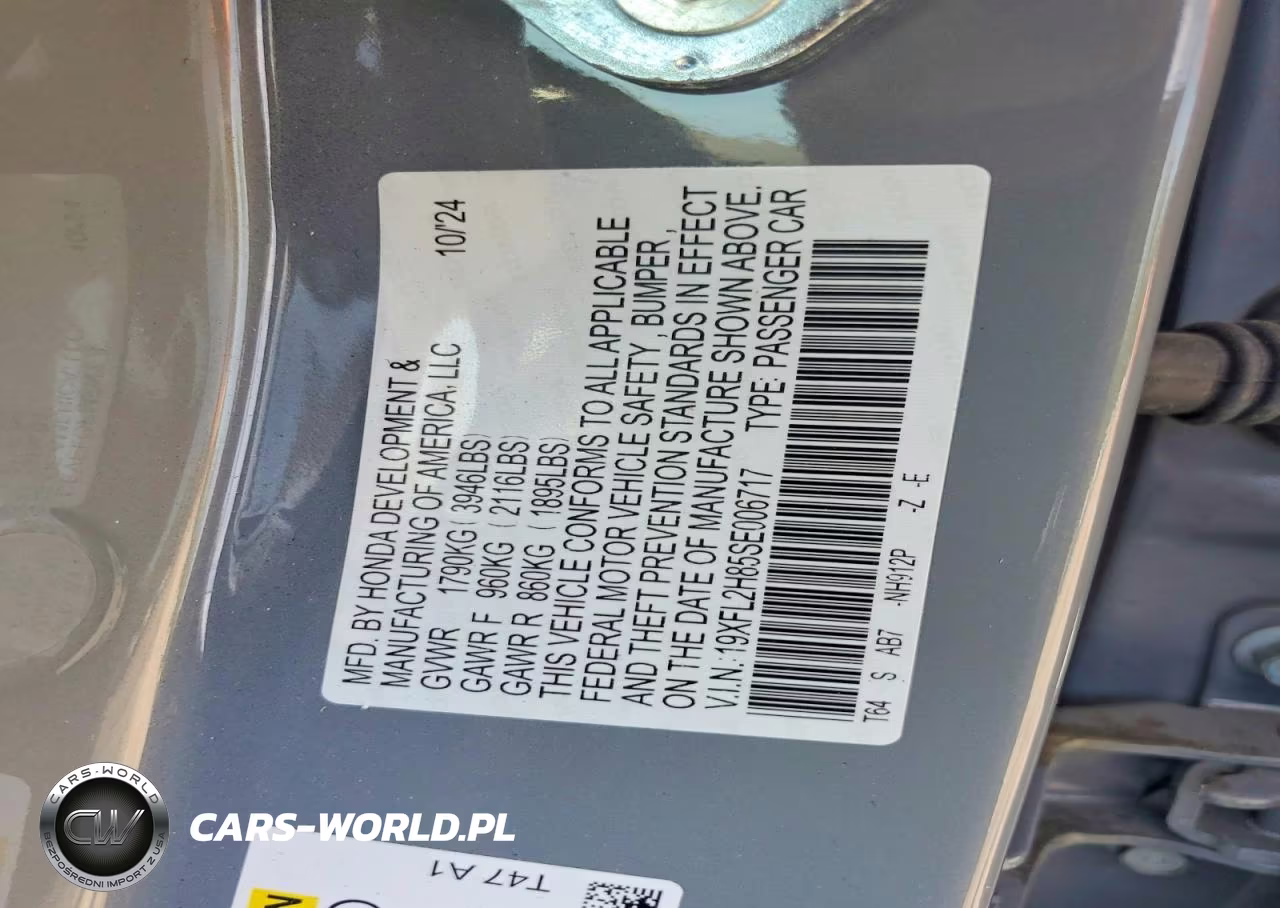 2025 Honda Civic Sport VIN:19XFL2H85SE006717 - 12