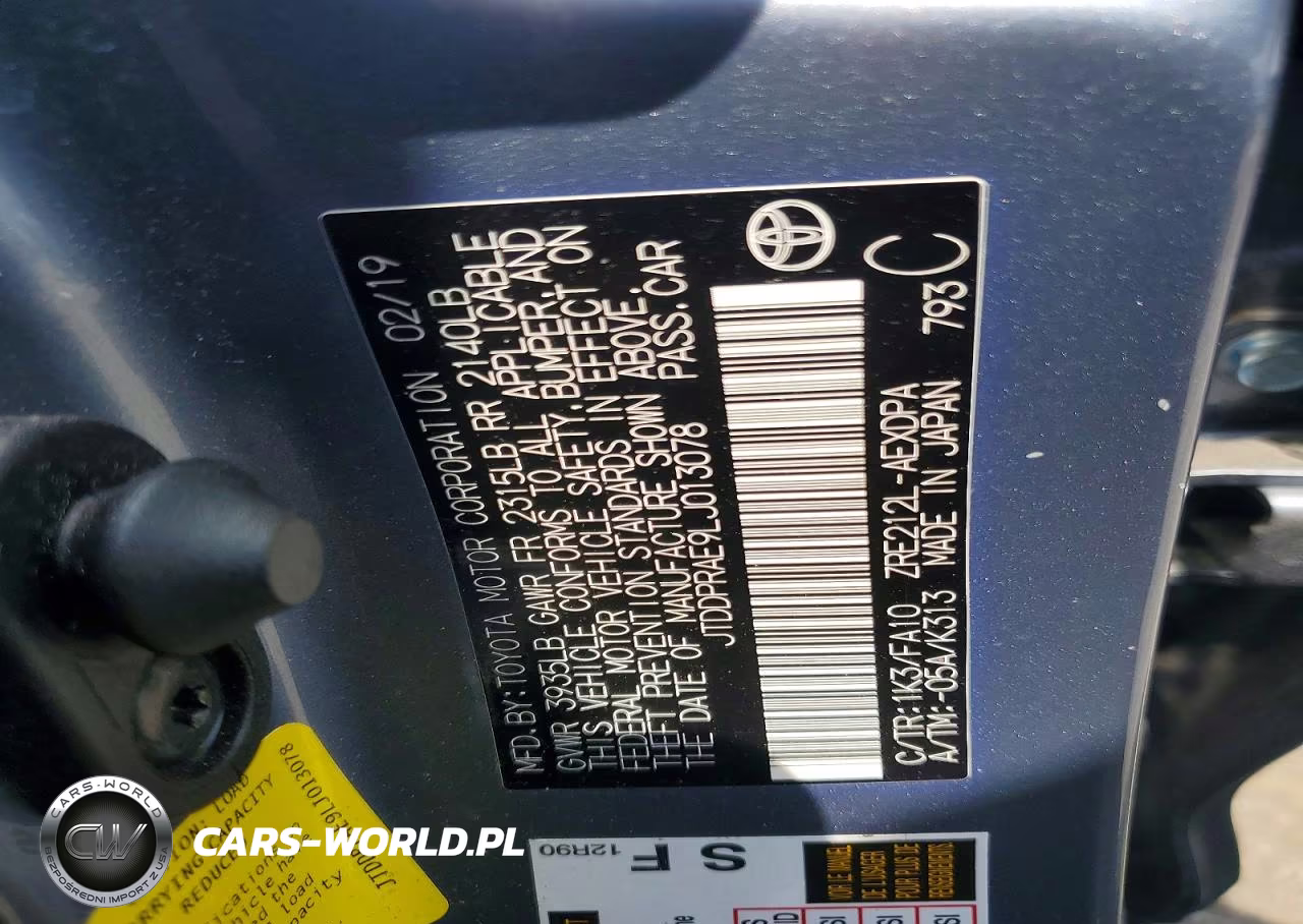 2020 Toyota Corolla L VIN:JTDDPRAE9LJ013078 - 12