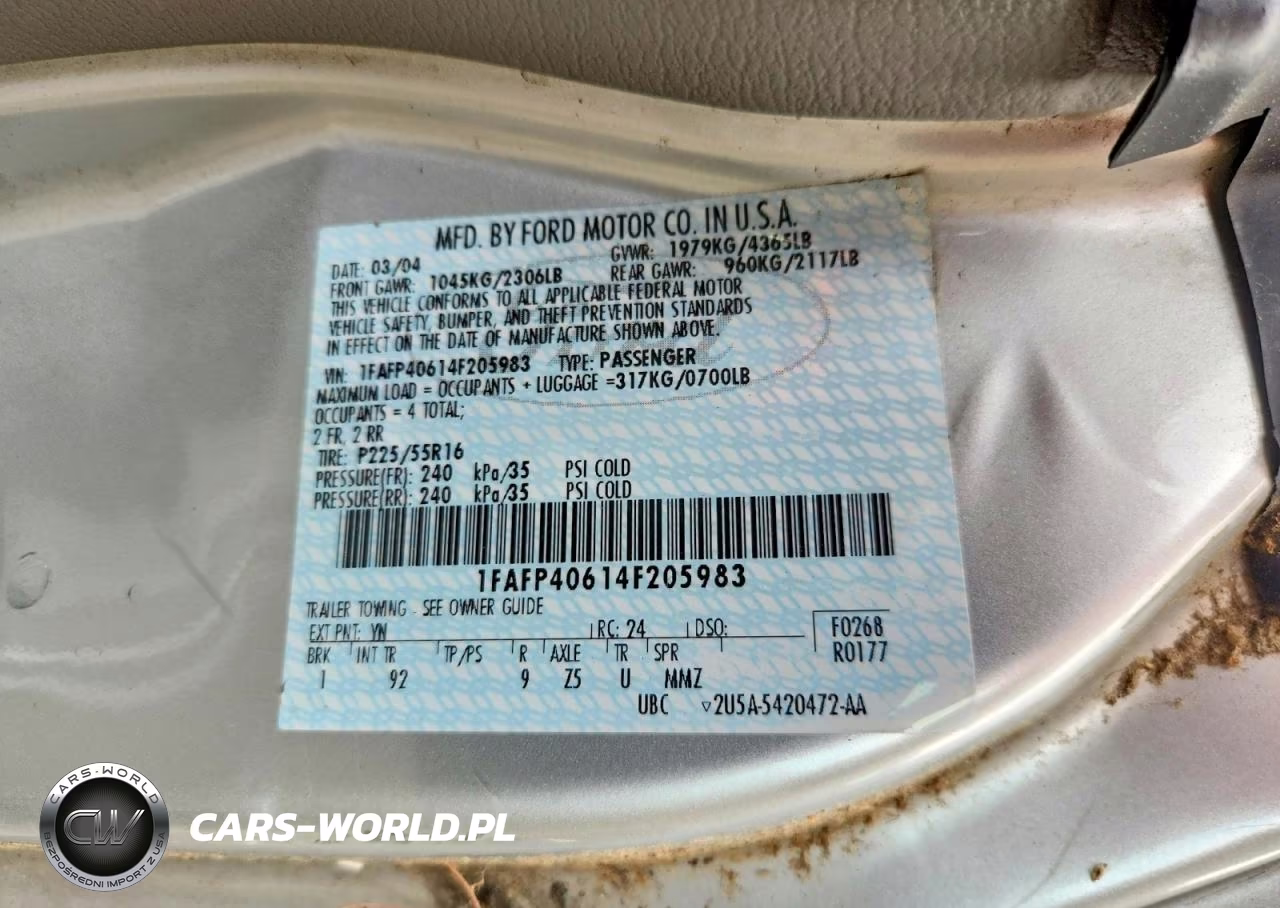 2004 Ford Mustang VIN:1FAFP40614F205983 - 12