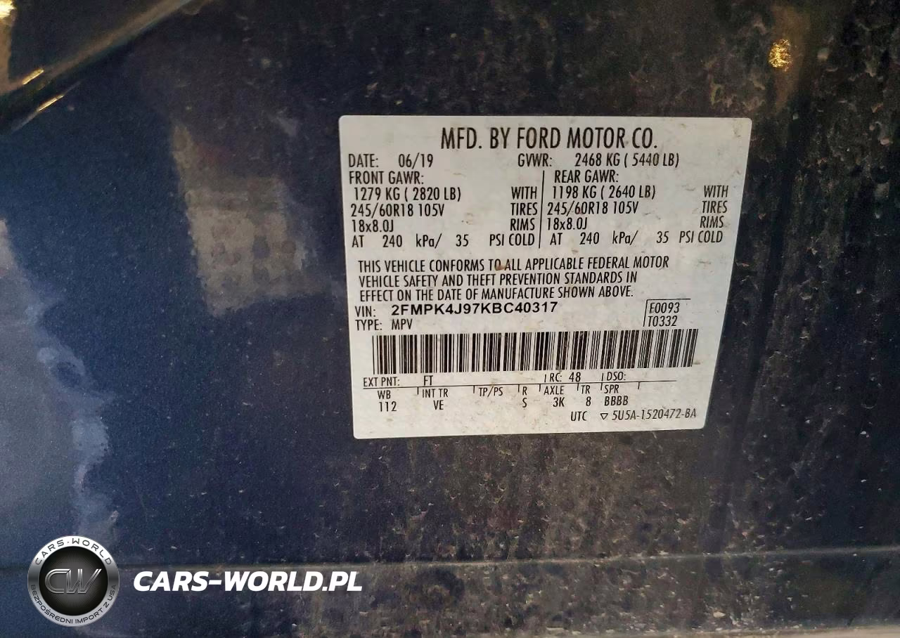 2019 Ford Edge Sel VIN:2FMPK4J97KBC40317 - 14