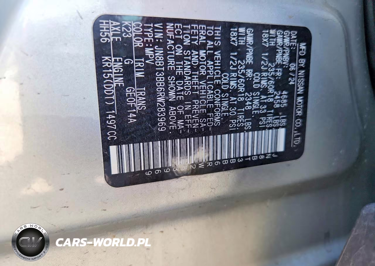 2024 Nissan Rogue Sv VIN:JN8BT3BB6RW283969 - 13
