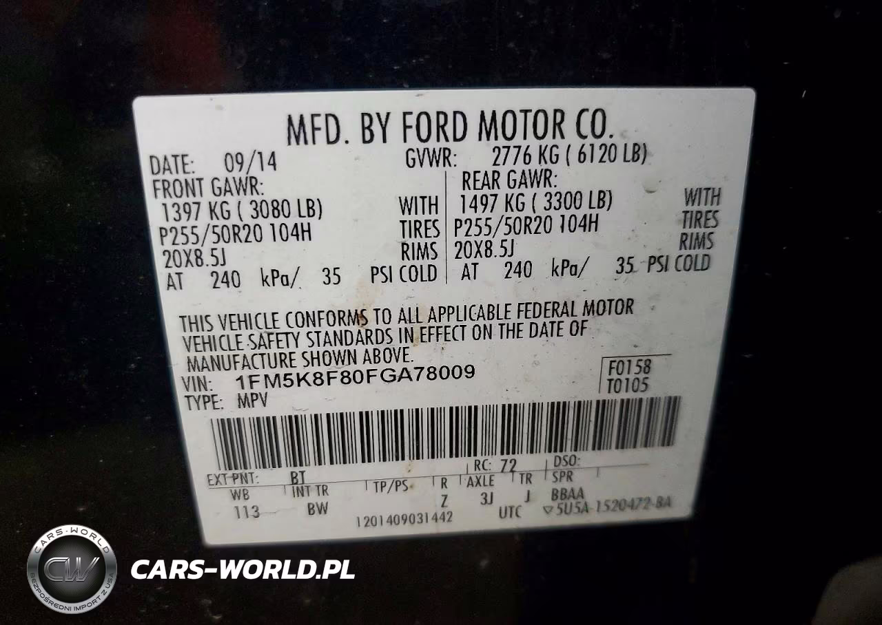 2015 Ford Explorer Limited VIN:1FM5K8F80FGA78009 - 13