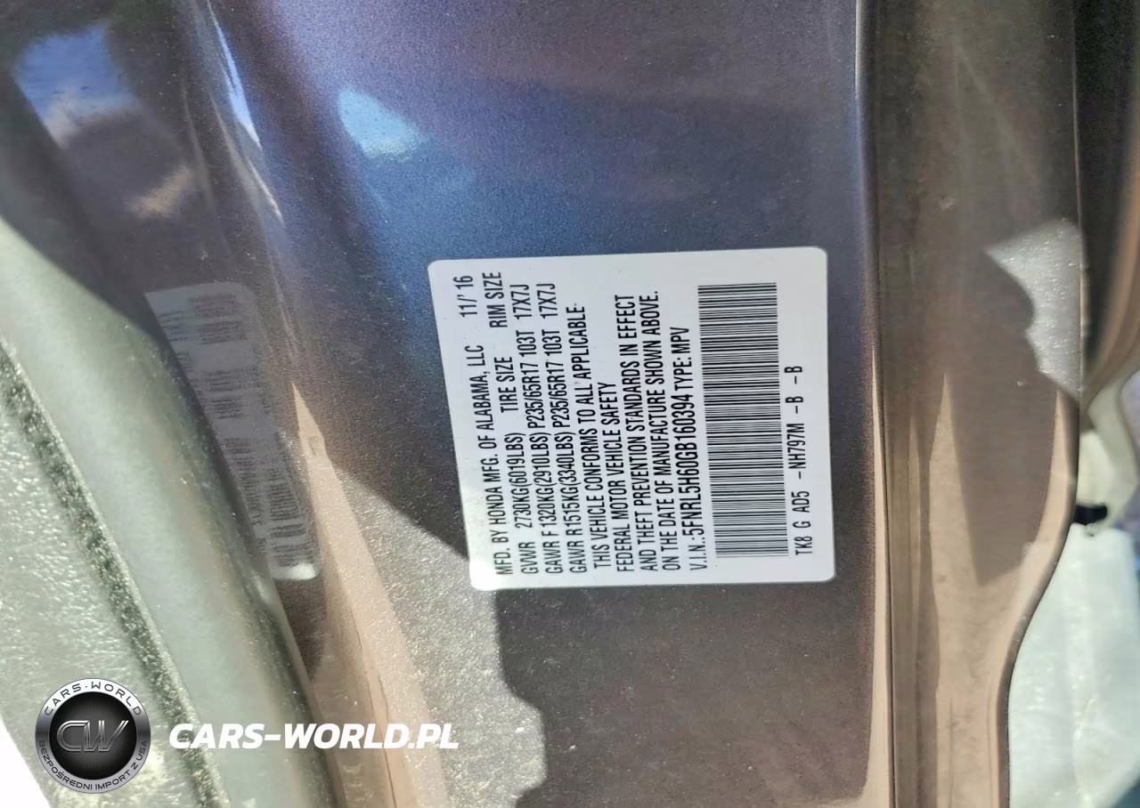 2016 Honda Odyssey Exl VIN:5FNRL5H60GB160394 - 13