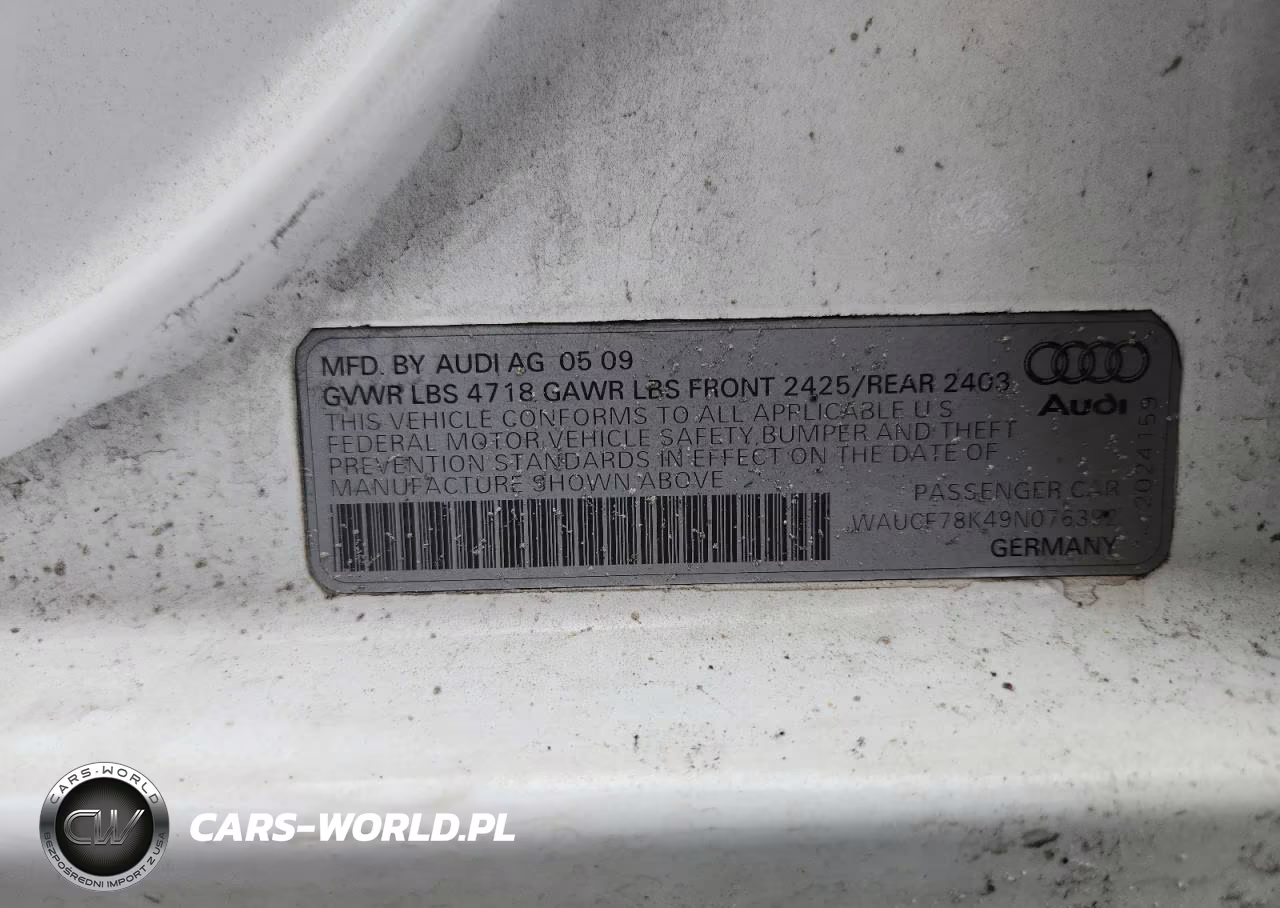 2009 Audi A4 Premium VIN:WAUCF78K49N076392 - 12
