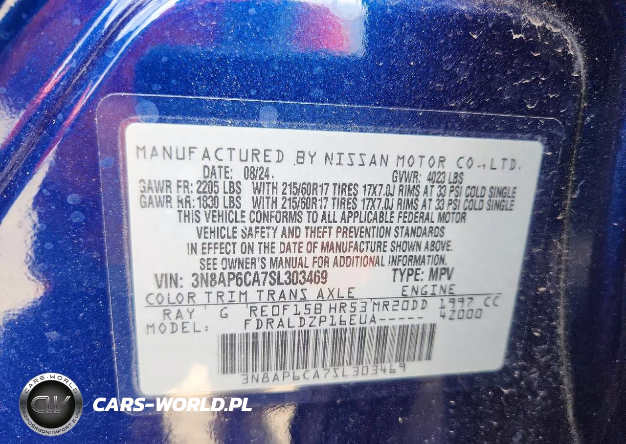2025 Nissan Kicks Sv VIN:3N8AP6CA7SL303469 - 13