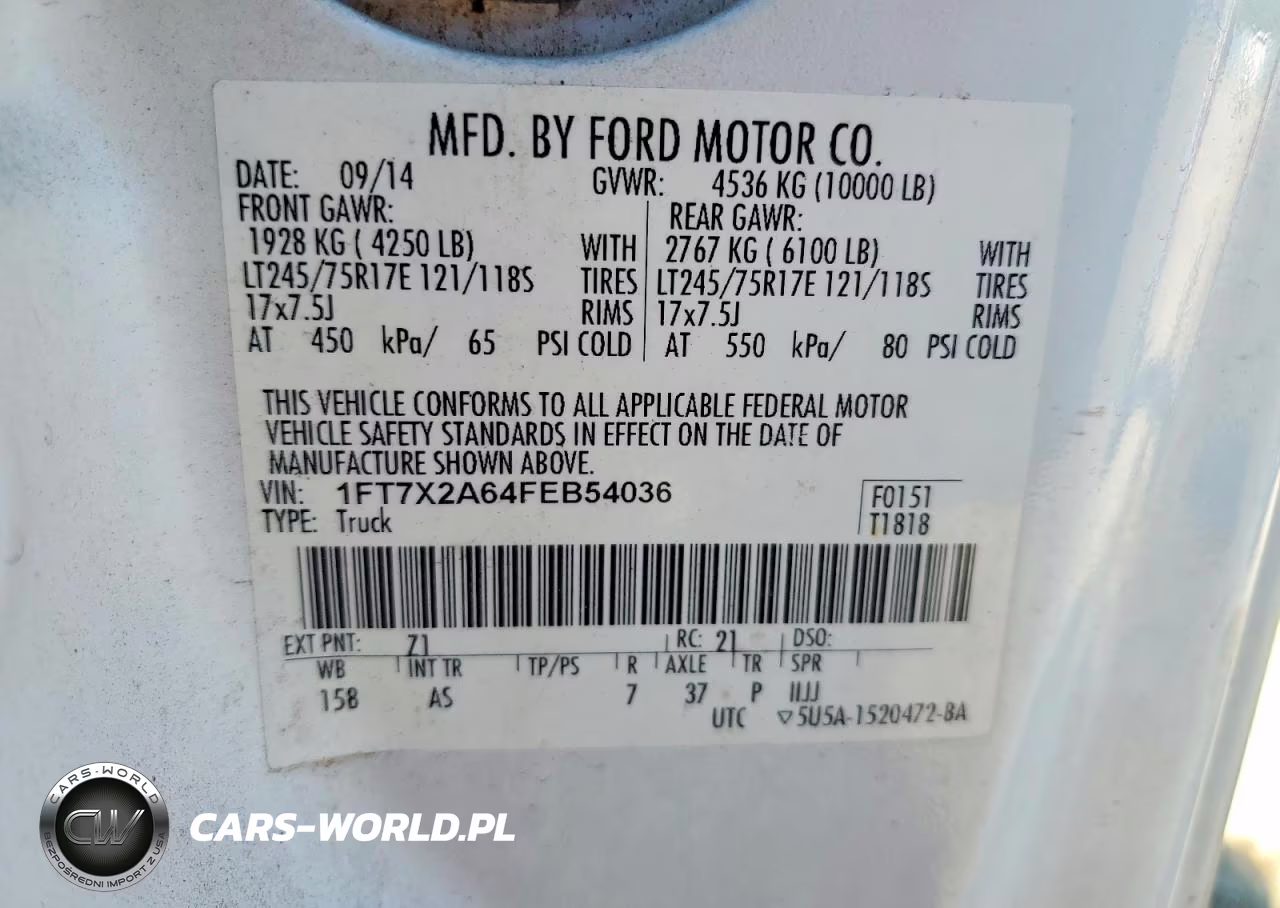 2015 Ford F250 Super Duty VIN:1FT7X2A64FEB54036 - 12