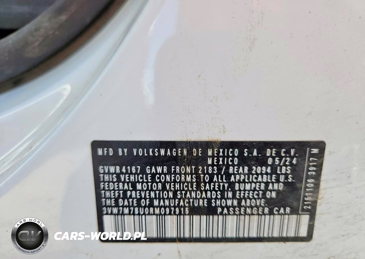 2024 Volkswagen Jetta Se VIN:3VW7M7BU0RM097915 - 12