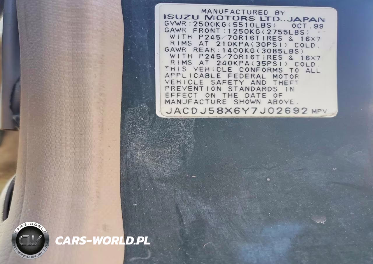 2000 Isuzu Trooper S VIN:JACDJ58X6Y7J02692 - 12