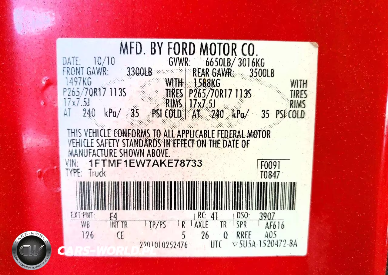 2010 Ford F-150 VIN:1FTMF1EW7AKE78733 - 12