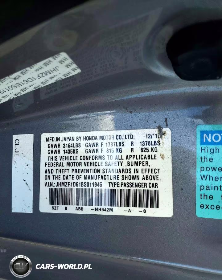 2011 Honda Cr-Z Ex VIN:JHMZF1D61BS011945 - 12