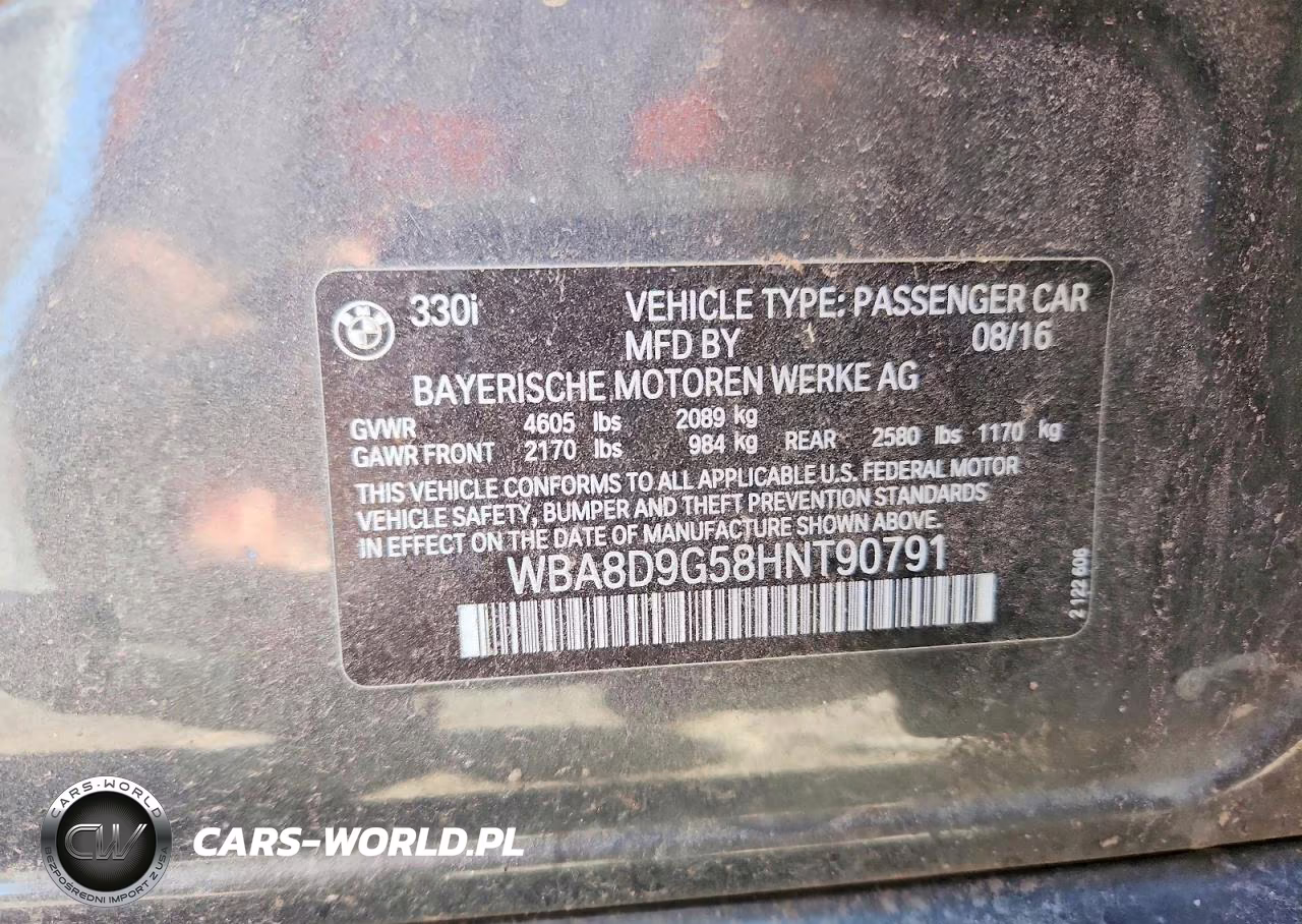 2017 BMW 330 Xi VIN:WBA8D9G58HNT90791 - 12