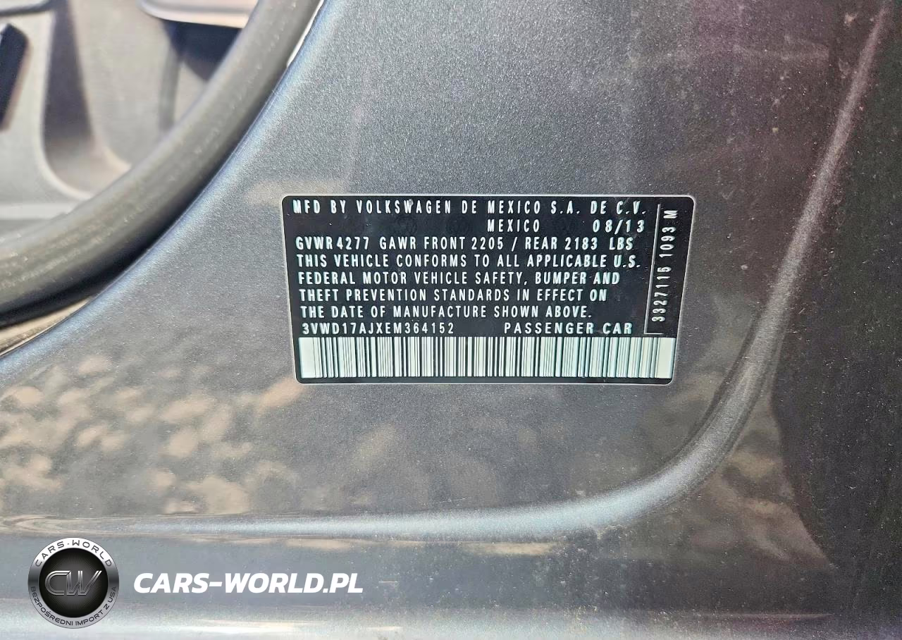 2014 Volkswagen Jetta Se VIN:3VWD17AJXEM364152 - 12