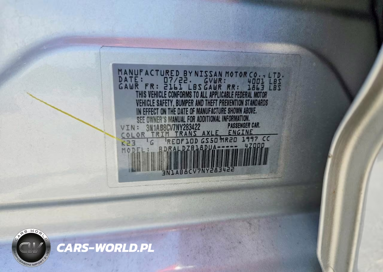 2022 Nissan Sentra Sv VIN:3N1AB8CV7NY283422 - 12