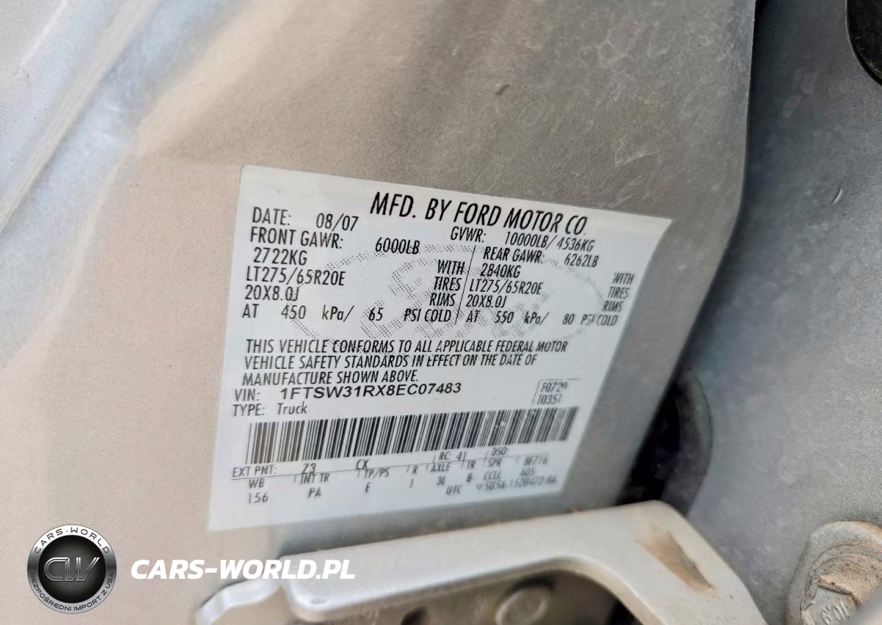 2008 Ford F350 Srw Super Duty VIN:1FTSW31RX8EC07483 - 12