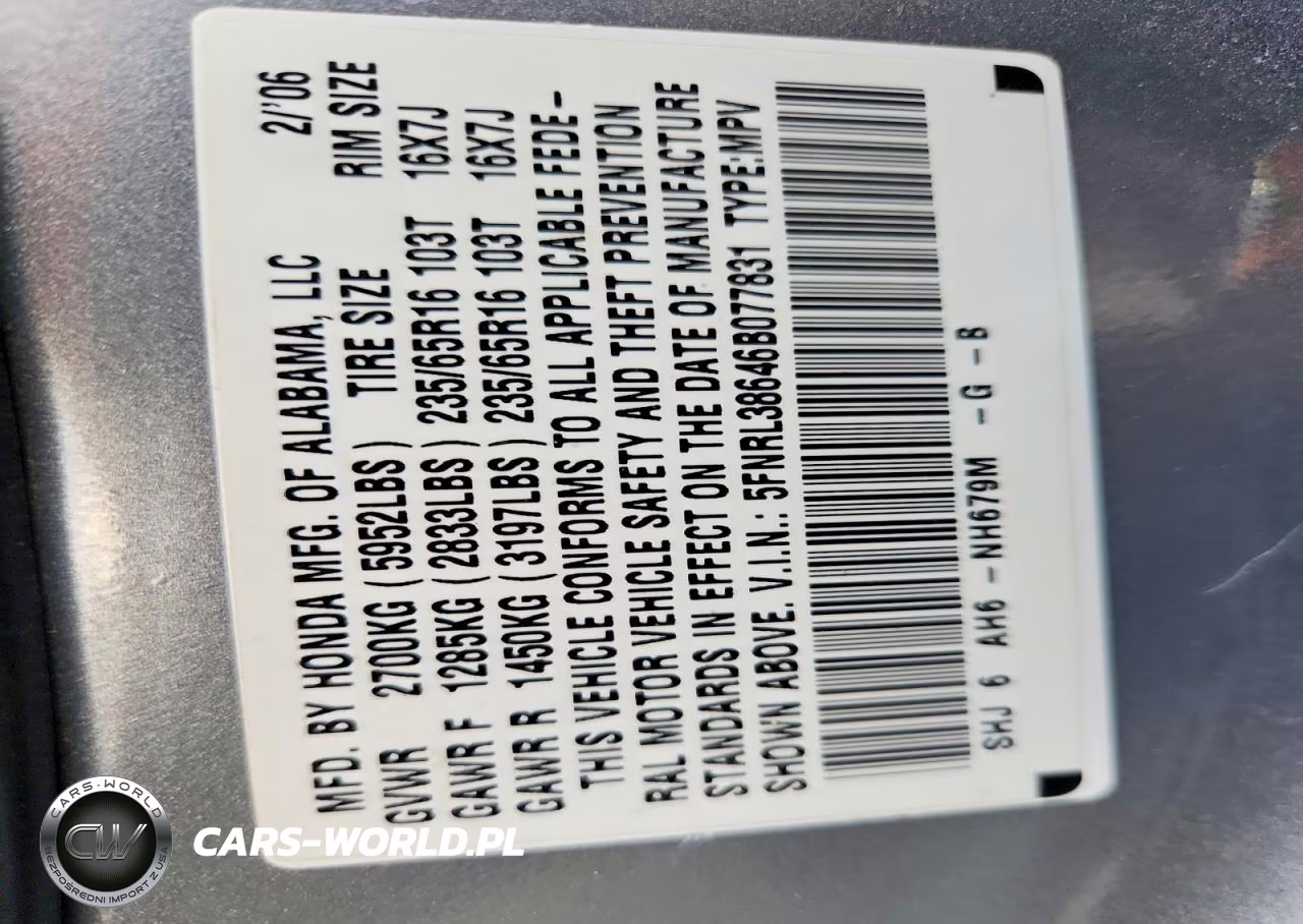 2006 Honda Odyssey Exl VIN:5FNRL38646B077831 - 13