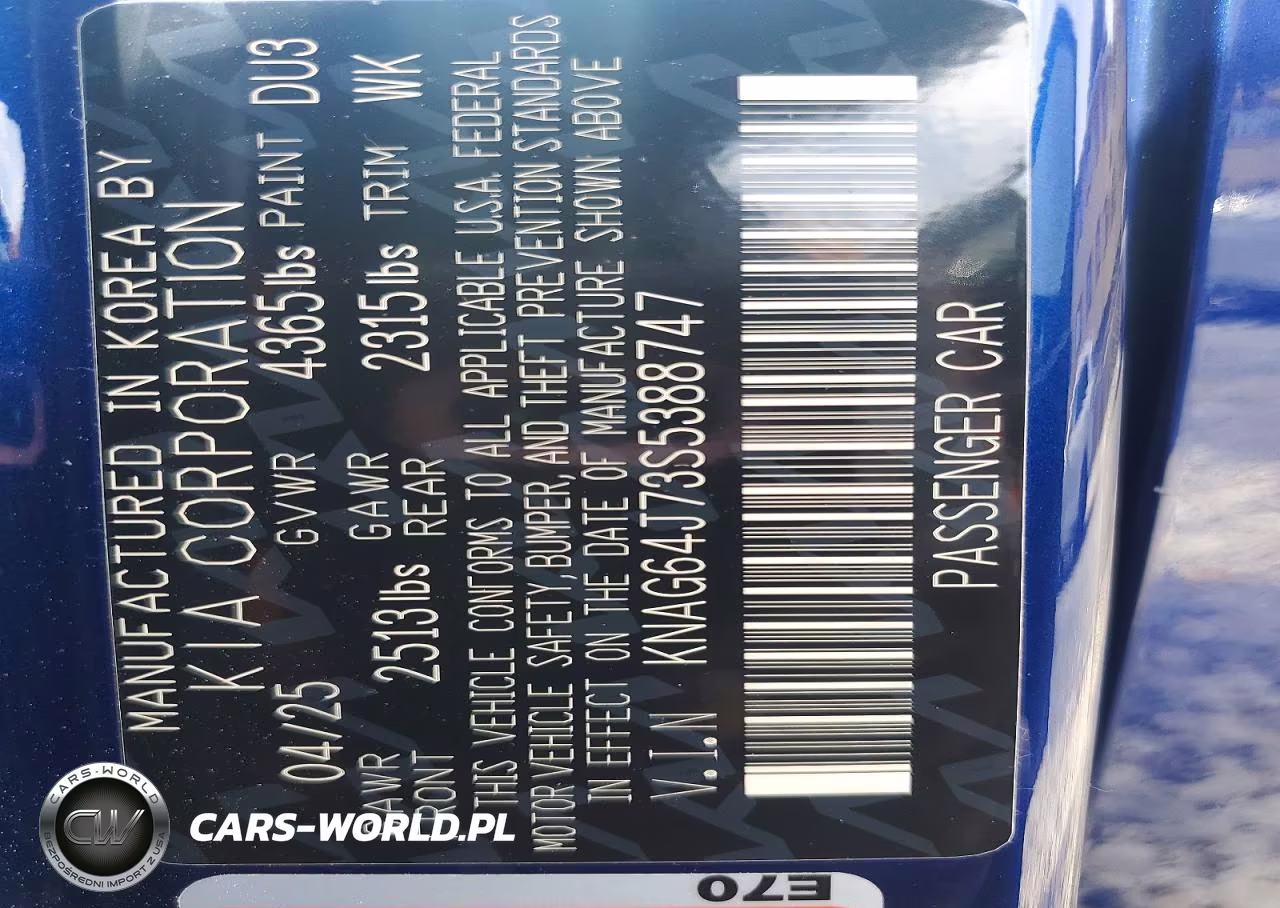 2025 Kia K5 Gt Line VIN:KNAG64J73S5388747 - 13
