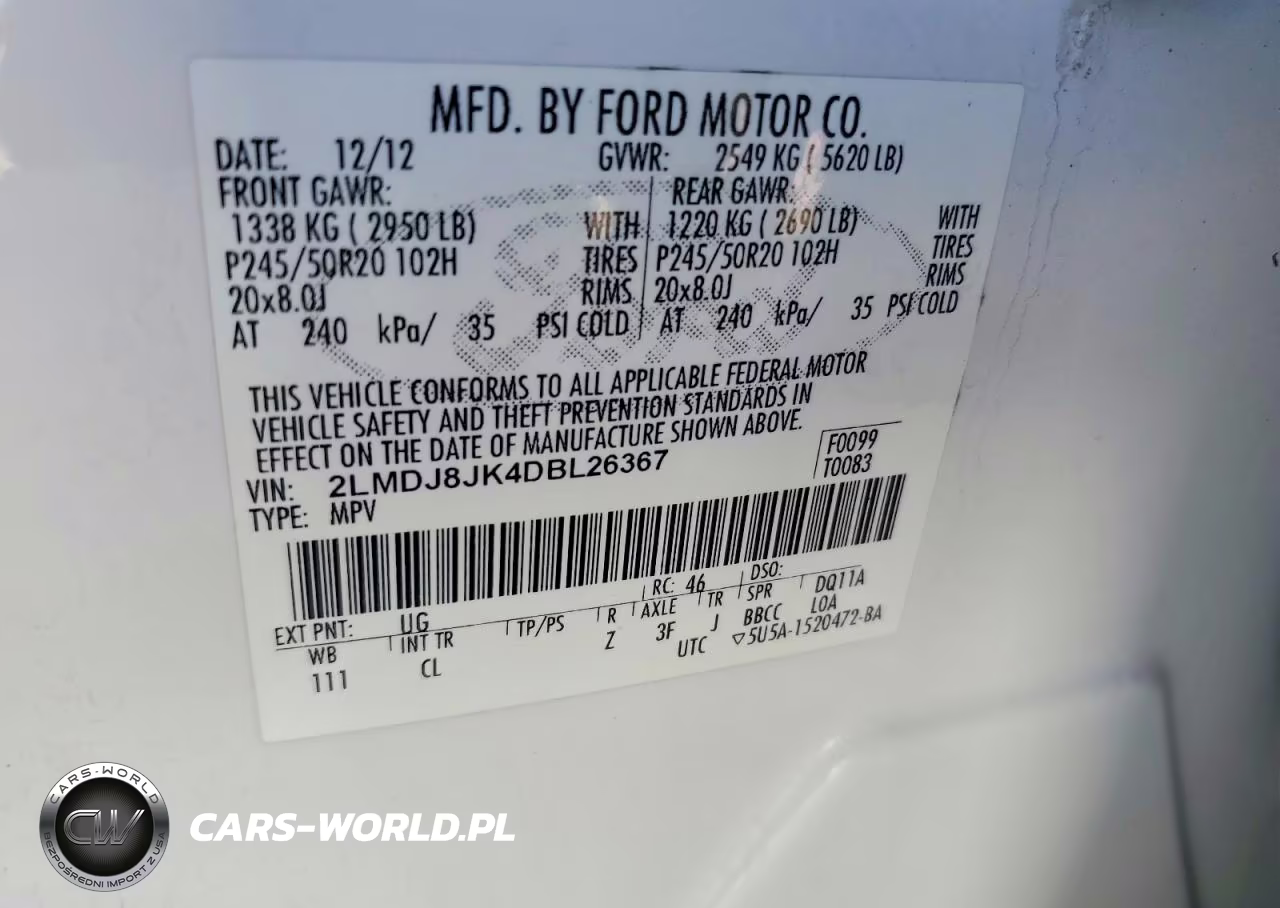 2013 Lincoln Mkx VIN:2LMDJ8JK4DBL26367 - 13