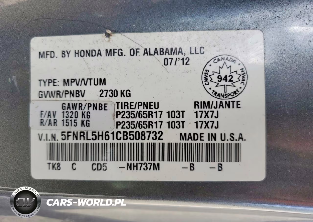 2012 Honda Odyssey Exl VIN:5FNRL5H61CB508732 - 13