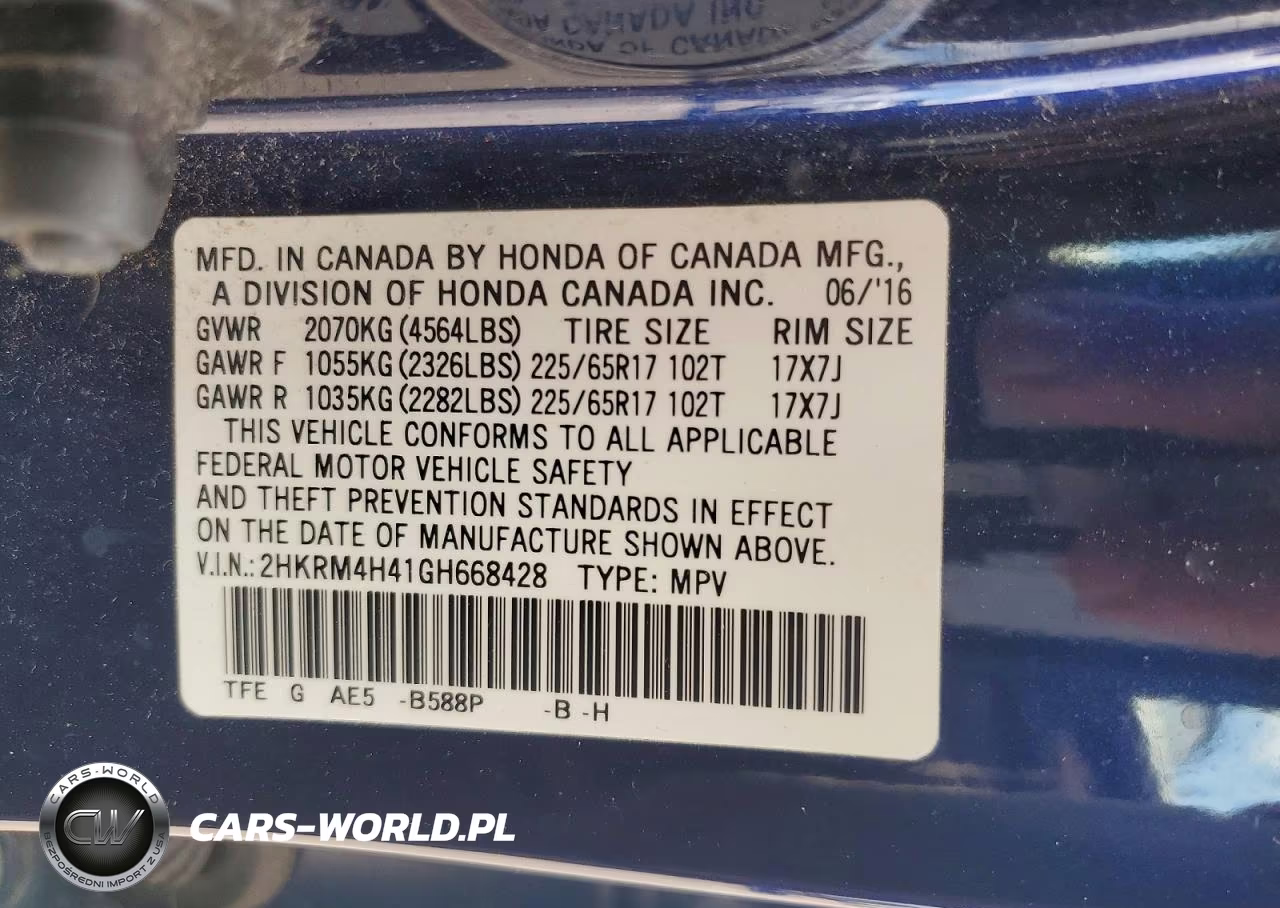 2016 Honda Cr-V Se VIN:2HKRM4H41GH668428 - 13