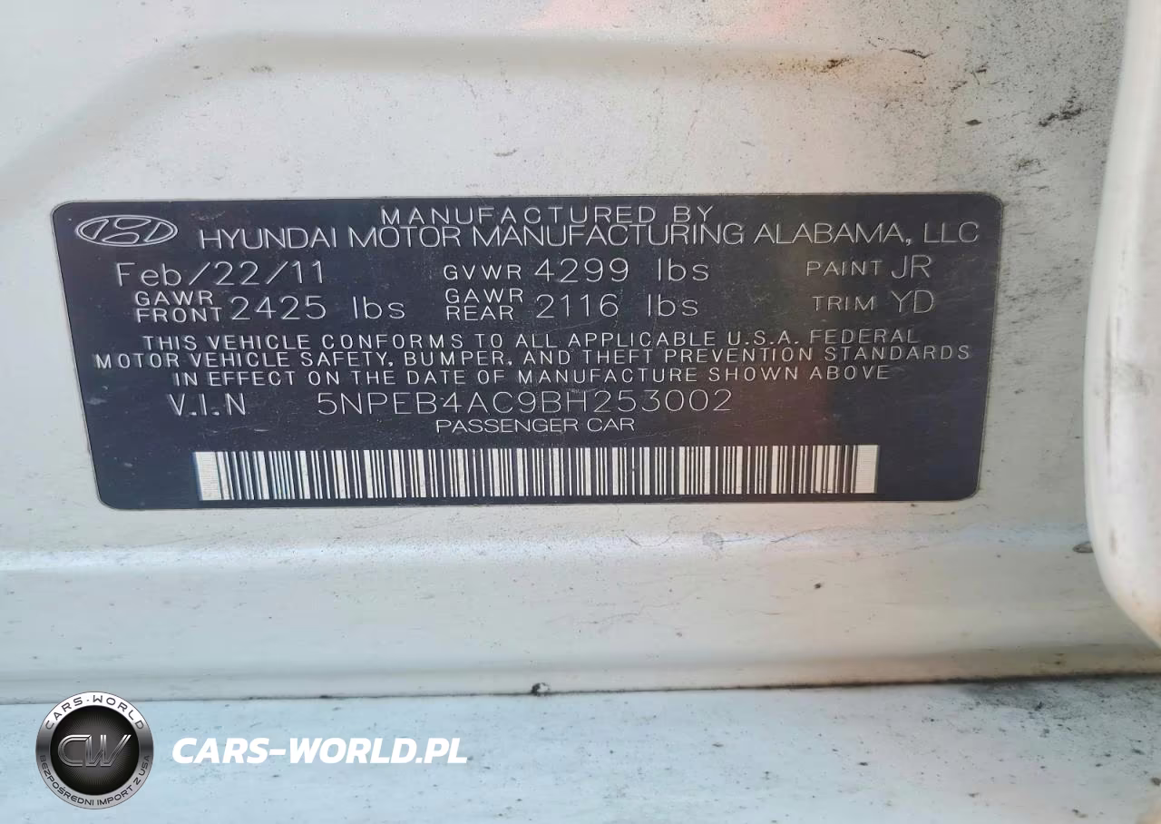2011 Hyundai Sonata Gls VIN:5NPEB4AC9BH253002 - 12